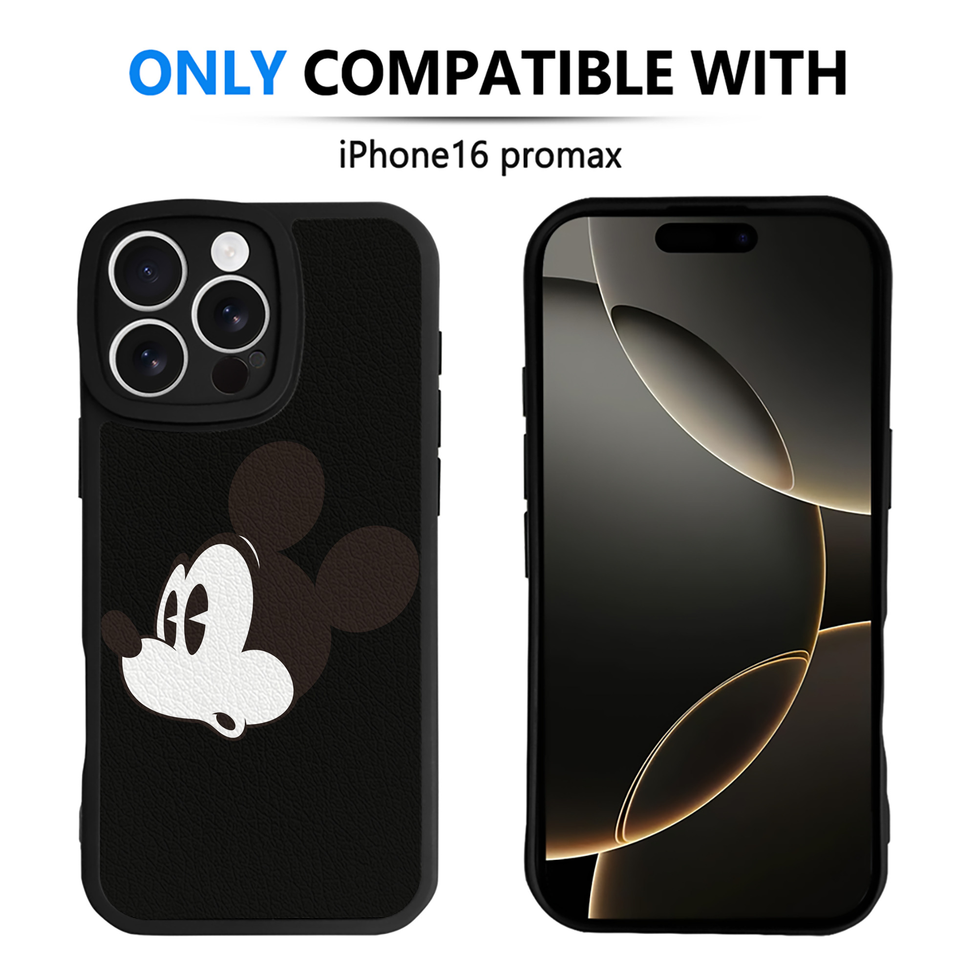 （画像用） ミッキーマウス Mickey Mouse 【iPhone 16シリーズ対応】シリコンスマホケース（レザー調） 材質：シリコン